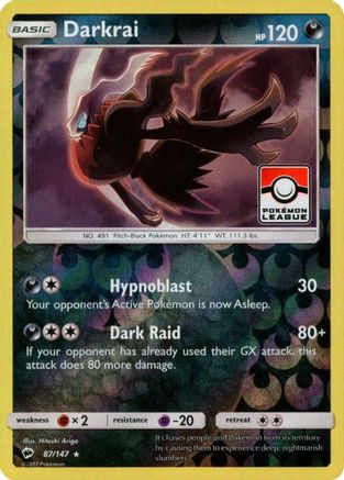 Darkrai (87/147) (League Promo) [Sun & Moon: Burning Shadows]