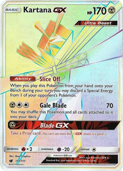 Kartana GX (Secret) - (117/111) - SM - Crimson Invasion - (Secret Rare)