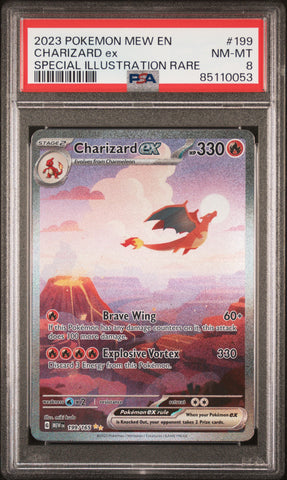 PSA 8 - Pokemon 151 - Charizard Ex #199
