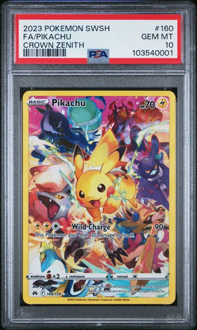 PSA 10 - Crown Zenith - Pikachu #160