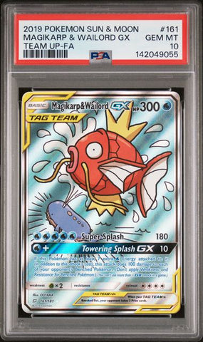 PSA 10 - Team Up - Magikarp & Wailord GX #161