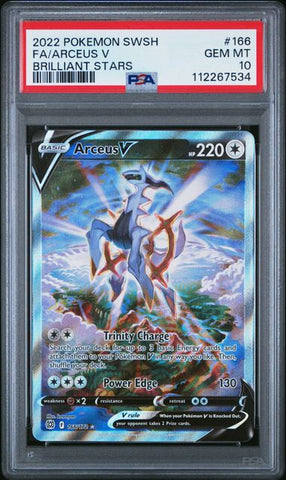 PSA 10 - Brilliant Stars - Arceus V #166