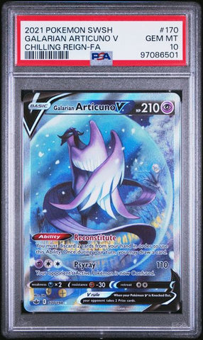 PSA 10 - Chiling Reign - Galarian Articuno V #170