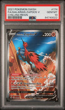 PSA 10 - Chilling Reign  - Zapdos V -