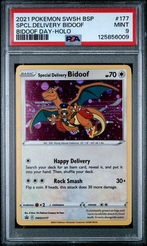 PSA 9 - Black Star Promo - Special Delivery Bidoof #177