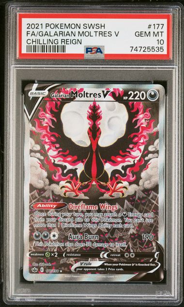 PSA 10 - Chilling Reign - Galarian Moltres V