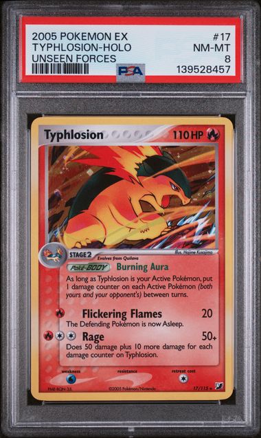 PSA 8 - Unseen Forces - Typhlosion Holo
