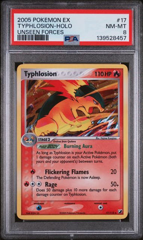 PSA 8 - Unseen Forces - Typhlosion Holo #17