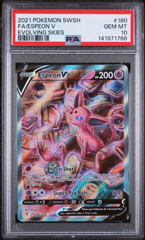 PSA 10 - Evolving Skies - Espeon V #180