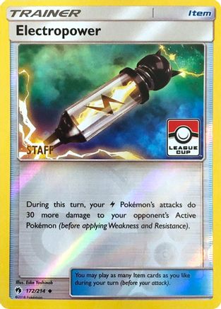 Electropower (172/214) (League Promo Staff) [Sun & Moon: Lost Thunder]