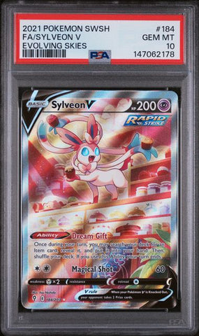 PSA 10 - Evolving Skies - Sylveon V #184