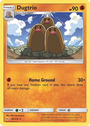 Dugtrio (86/214) [Sun & Moon: Unbroken Bonds]