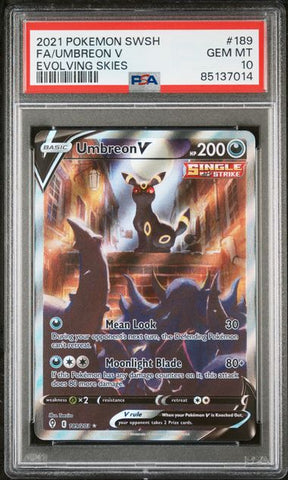 PSA 10 - Evolving Skies - Umbreon V #189