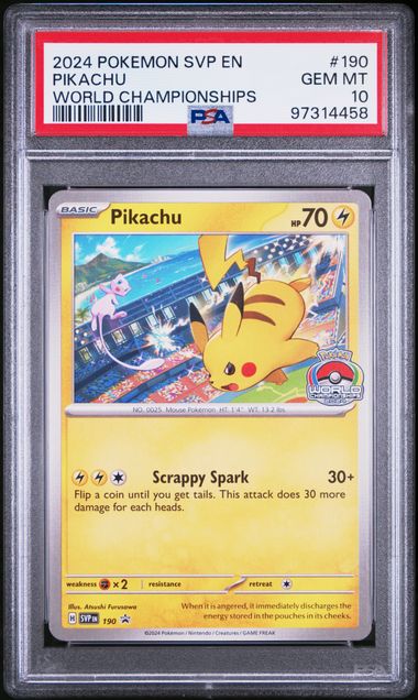 PSA 10 - 2024 World Champions  - Pikachu