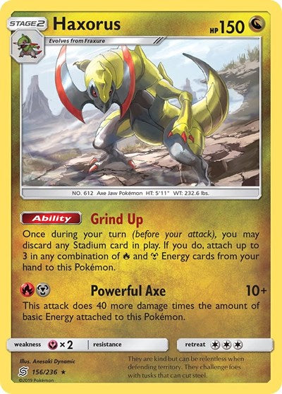 Haxorus - (156/236) - SM - Unified Minds - (Holo Rare)