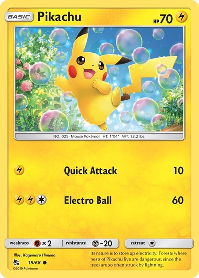Pikachu - (19/68) - Hidden Fates - (Common)