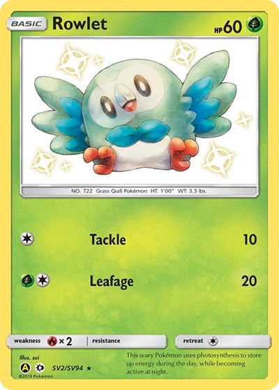 Rowlet - (SV2/SV94) - Hidden Fates: Shiny Vault - (Shiny Holo Rare)