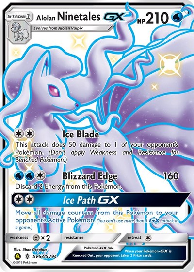 Alolan Ninetales GX - (SV53/SV94) - Hidden Fates: Shiny Vault - (Shiny Holo Rare)