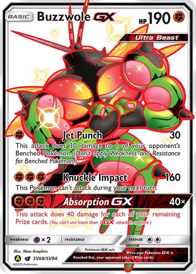 Buzzwole GX - (SV68/SV94) - Hidden Fates: Shiny Vault - (Shiny Holo Rare)