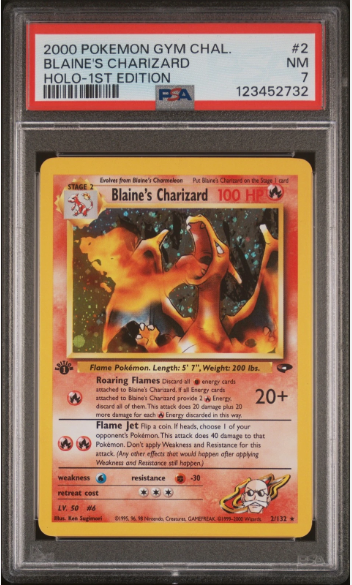 PSA 7 - Gym Challenge 1st Edition - Blaine's Charizard