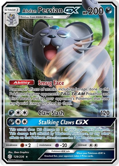 Alolan Persian GX - (129/236) - SM - Cosmic Eclipse - (Ultra Rare)