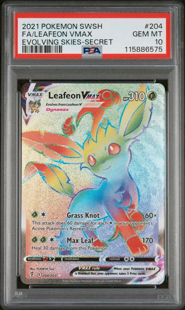 PSA 10 - Evolving Skies - Leafeon Vmax