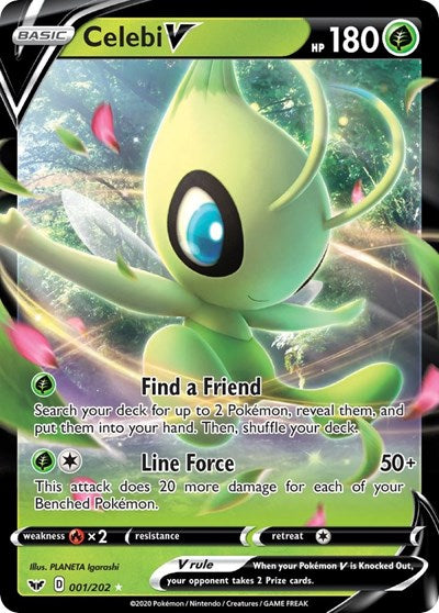 Celebi V - (001/202) - SWSH01: Sword & Shield Base Set - (Ultra Rare)