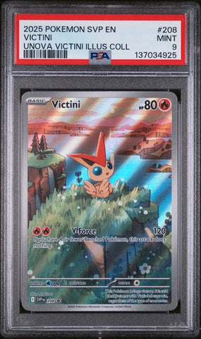 PSA 9 - Unova Illustration Box  - Victini #208