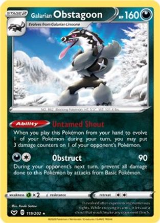 Galarian Obstagoon (119/202) (Theme Deck Exclusive) [Sword & Shield: Base Set]
