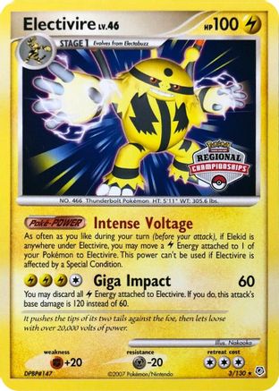 Electivire (3/130) (Regional Championship Promo) [Diamond & Pearl: Base Set]