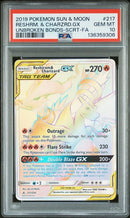 PSA 10 - Unbroken Bonds - Reshiram & Charizard GX