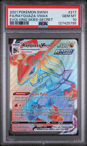 PSA 10 - Evolving Skies - Rayquaza Vmax #217