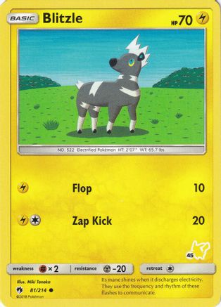 Blitzle (81/214) (Pikachu Stamp #45) [Battle Academy 2020]