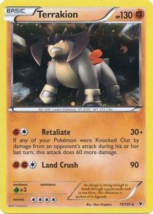 Terrakion (73/101) (Cosmos Holo) (Blister Exclusive) [Black & White: Noble Victories]