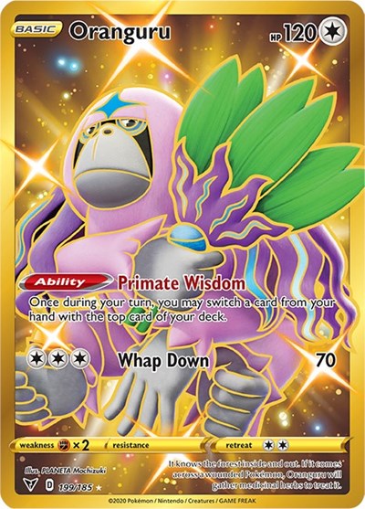 Oranguru (Secret) - (199/185) - SWSH04: Vivid Voltage - (Secret Rare)
