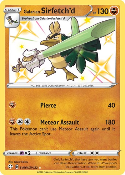 Galarian Sirfetch'd - (SV064/SV122) - Shining Fates: Shiny Vault - (Shiny Holo Rare)