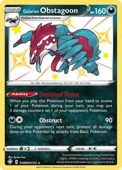 Galarian Obstagoon - (SV080/SV122) - Shining Fates: Shiny Vault - (Shiny Holo Rare)