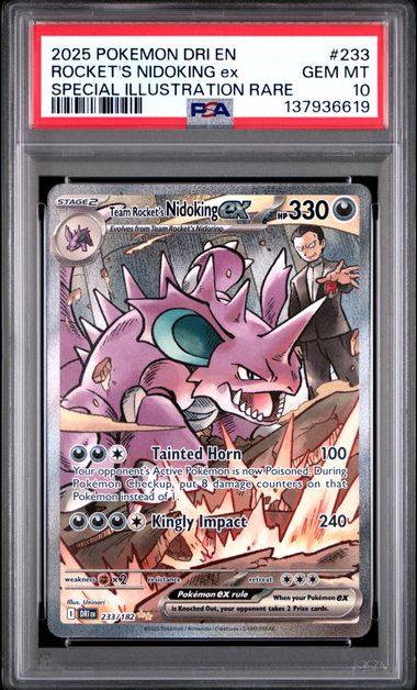 PSA 10 - Destined Rivals - Rocket's Nidoking EX