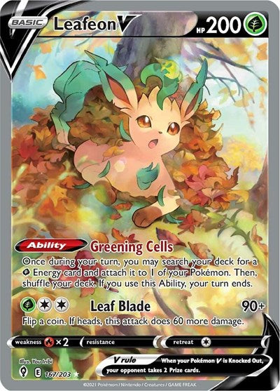 Leafeon V (Alternate) - (167/203) - SWSH07: Evolving Skies - (Ultra Rare)