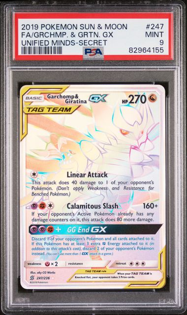 PSA 9 - Unified Minds - Garchomp & Giratina GX