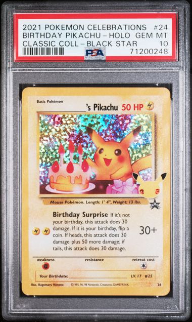 PSA 10 - Celebrations - Birthday Pikachu