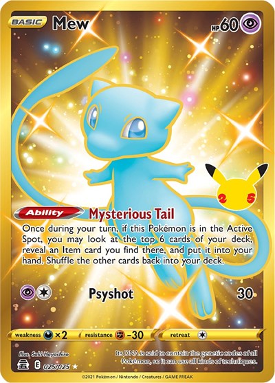 Mew (Secret) - (025/025) - Celebrations - (Secret Rare)