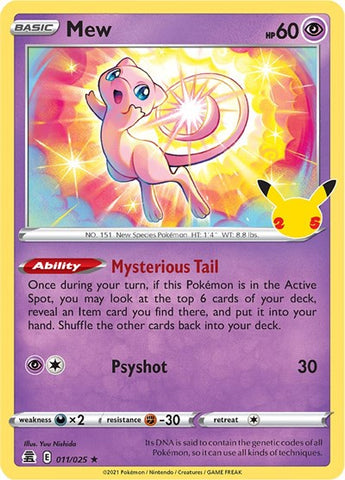 Mew - (011/025) - Celebrations - (Holo Rare)