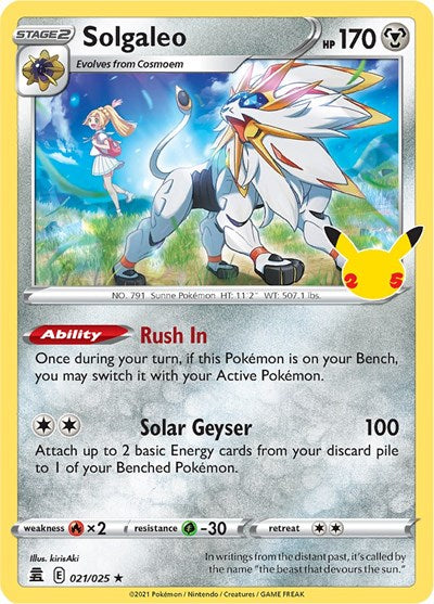 Solgaleo - (021/025) - Celebrations - (Holo Rare)