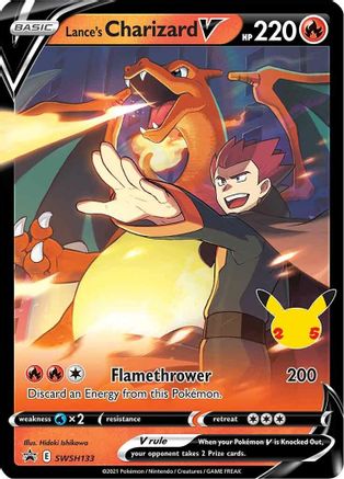 Lance's Charizard V (SWSH133) (Celebrations) [Sword & Shield: Black Star Promos]