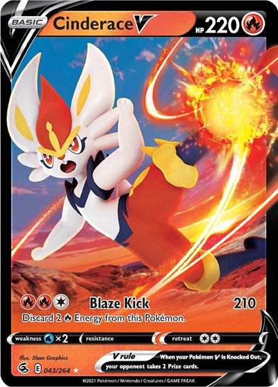 Cinderace V (43) - (043/264) - SWSH08: Fusion Strike - (Ultra Rare)
