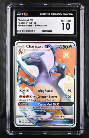 CGC  10 - Hidden Fates - Charizard GX #SV49