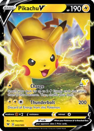 Pikachu V (043/185) (Pikachu Stamp