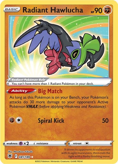 Radiant Hawlucha - (081/189) - SWSH10: Astral Radiance - (Radiant Rare)