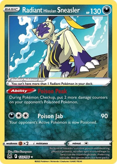Radiant Hisuian Sneasler - (123/196) - SWSH11: Lost Origin - (Radiant Rare)